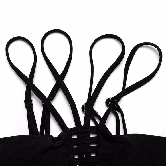 Sexy Black High Waist Swimsuit Halter Bikini NEW! - Picture 4 of 7